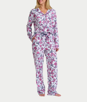 Jolly & Bright Long Sleeve Notch Pajama Set: undefined