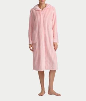 Plush Long Sleeve 47" Shawl Collar Zip Robe: undefined