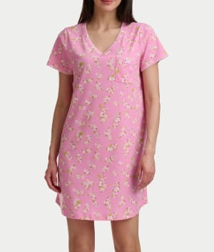 Blanket Stitching Knit Sleep Shirt: undefined