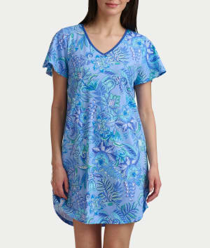 Flutter Sleeve Knit Sleep Shirt: undefined