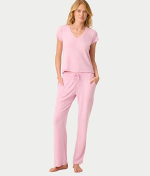 Wish You Were Here Knit Pajama Set: undefined