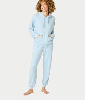 Western Blooms Dream Blue Knit Lounge Set: undefined