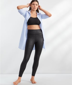 The Faux Leather High-Waist Leggings: undefined