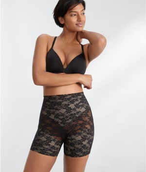 The Smoothing Lace Mid-Thigh Shaper: undefined