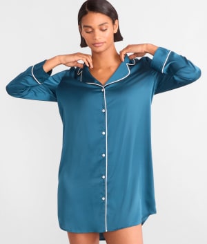 The Washed Satin Sleep Shirt: undefined