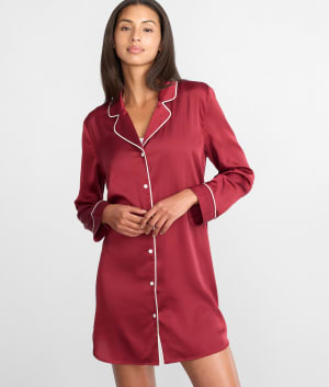 The Washed Satin Sleep Shirt: undefined