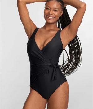 The Slimming Plunge Side-Tie One-Piece: undefined