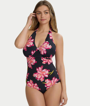 The Slimming Halter Underwire One-Piece: undefined