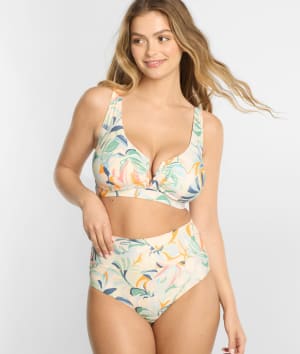 V Front Bralette Underwire Bikini Top: undefined