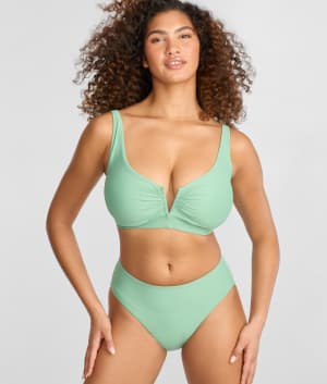 V Front Bralette Underwire Bikini Top: undefined