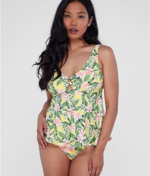 Ring-Front Underwire Tankini Top: undefined