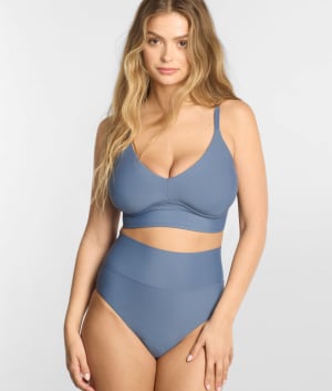 High-Waist Fold-Over Bikini Bottom: undefined