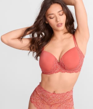 Lightly Lined Demi Bra: Mineral Red / Barely