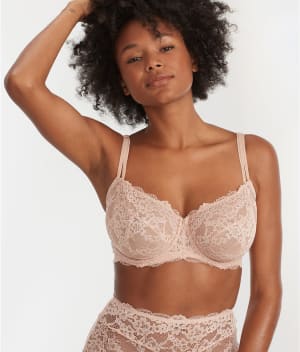 Lace Unlined Side Support Bra: undefined