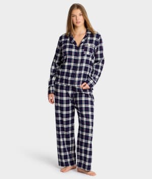 The Cozy Plaid Brushed Cotton Pajama Set: undefined