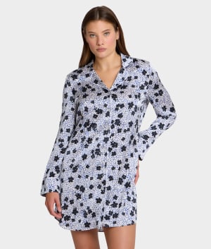 The Washed Satin Sleep Shirt: undefined