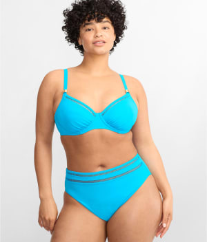 East Hampton High-Waist Bikini Bottom: undefined