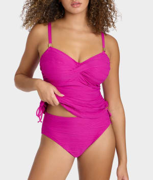 Beach Waves High-Waist Bikini Bottom: undefined