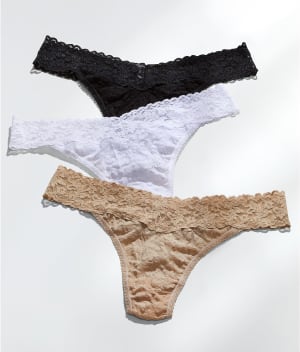 Signature Lace Original Rise Thong 3-Pack: undefined