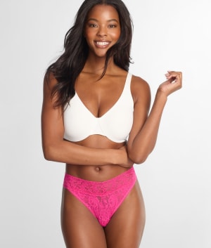 Signature Lace Original Rise Thong: undefined