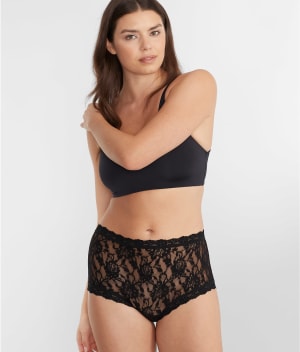 Signature Lace High-Waist Boyshort: undefined