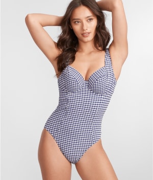 Gingham Paloma Underwire Balcony One-Piece: undefined