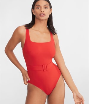 Serene Underwire Belted One-Piece Swimsuit: undefined