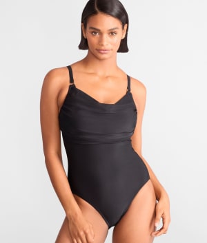 Mykonos Cowl Neck Control Underwire One-Piece Swimsuit: undefined