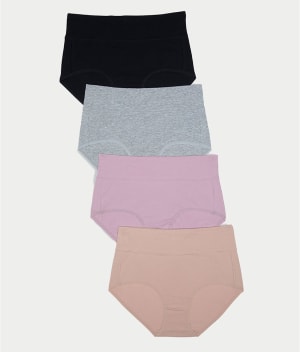 High-Waist Cotton Brief 4-Pack: undefined