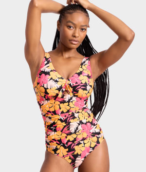 Tie Front Underwire One-Piece: undefined