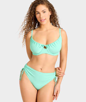 Adjustable Shirring Underwire Bikini Top: undefined