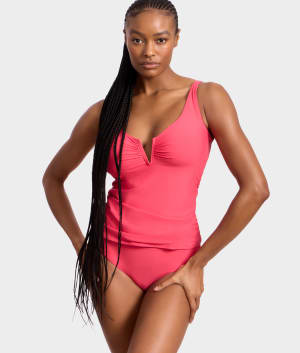 V Front Underwire Tankini Top: undefined