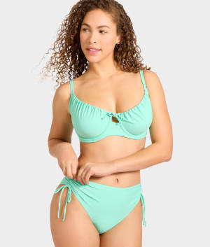 Adjustable Side Shirring High-Waist Bikini Bottom: undefined