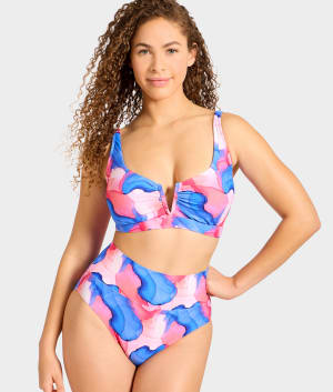 High-Waist Fold-Over Bikini Bottom: undefined