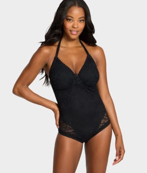 The Slimming Underwire Crochet One-Piece Swimsuit: undefined