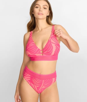 Printed Annie High-Waist Bikini Bottom: undefined