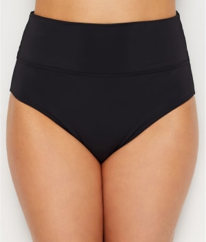 Hannah Fold-Over High-Waist Bikini Bottom: undefined