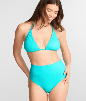 Pacifica Hannah Fold-Over High-Waist Bikini Bottom: undefined