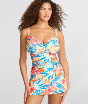 Printed Serena Underwire Tankini Top: undefined