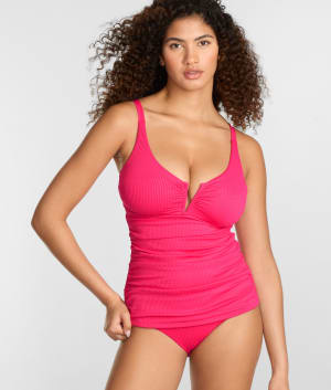 Printed Zuri V-Wire Underwire Tankini Top: undefined