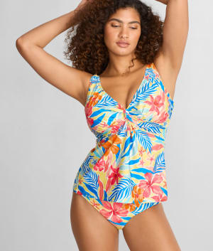 Printed Forever Underwire Tankini Top: undefined